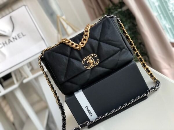 Chanel 19 Flap Bag 26cm Goatskin Leather Fall/Winter Act 1 Collection, Black - Image 2