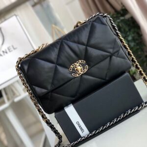 Chanel 19 Flap Bag 30cm Goatskin Leather Fall/Winter Act 1 Collection, Black