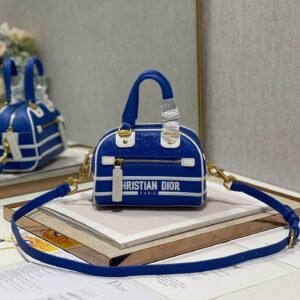 Christian Dior Mini Vibe Zip Bowling Bag 17cm Blue
