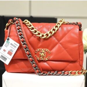 Chanel 19 Flap Bag 26cm Goatskin Leather Spring/Summer Act 1 Collection, Red