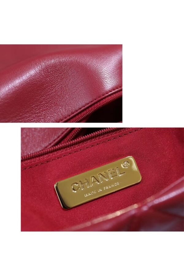 Chanel 19 Flap Bag 26cm Goatskin Leather Spring/Summer Act 1 Collection, Burgundy - Image 10