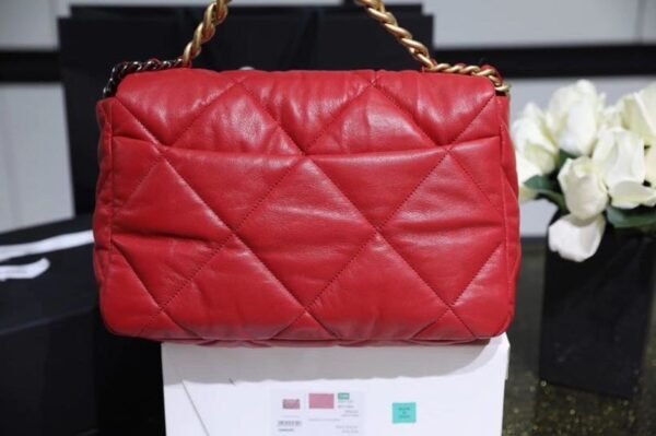 Chanel 19 Flap Bag 26cm Goatskin Leather Spring/Summer Act 1 Collection, Red - Image 13