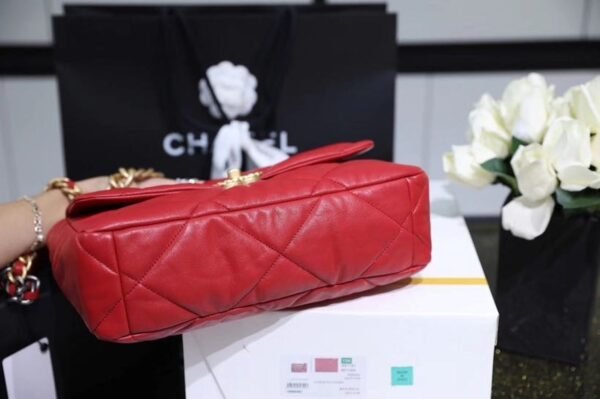 Chanel 19 Flap Bag 26cm Goatskin Leather Spring/Summer Act 1 Collection, Red - Image 9