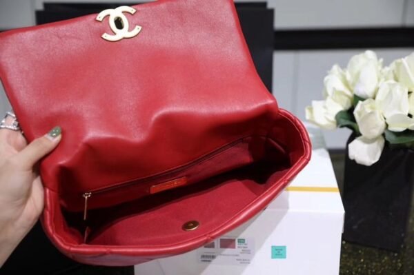 Chanel 19 Flap Bag 26cm Goatskin Leather Spring/Summer Act 1 Collection, Red - Image 10