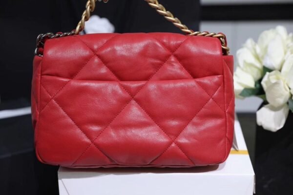 Chanel 19 Flap Bag 26cm Goatskin Leather Spring/Summer Act 1 Collection, Red - Image 18