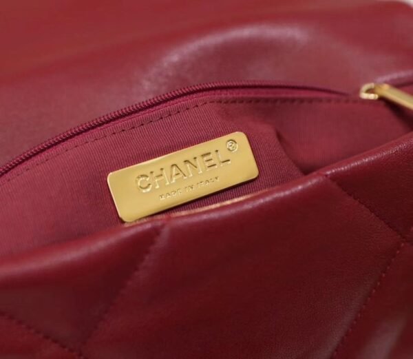 Chanel 19 Flap Bag 26cm Goatskin Leather Spring/Summer Act 1 Collection, Bordeaux - Image 16