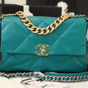 Chanel 19 Flap Bag 26cm Goatskin Leather Spring/Summer Act 1 Collection, Teal