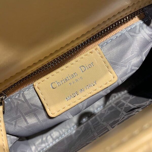 Christian Dior Mini Lady Dior Bag 18cm with Chain Silver Hardware Lambskin Leather Spring/Summer Collection, Beige - Image 17