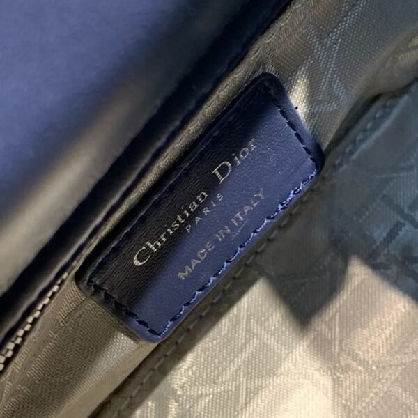 Christian Dior Mini Lady Dior Bag 18cm with Chain Silver Hardware Lambskin Leather Spring/Summer Collection, Navy Blue - Image 9