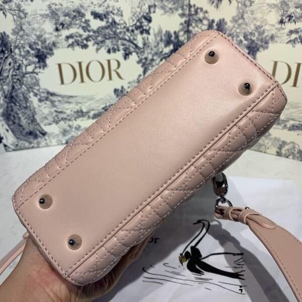 Christian Dior Lady Dior Bag 20cm Silver Hardware with Embellished Bag Strap Lambskin Leather Spring/Summer Collection - Image 10