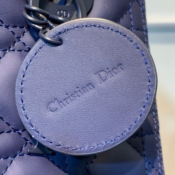 Christian Dior Lady Dior Bag 24cm Matte Hardware Lambskin Leather Spring/Summer Collection, Midnight Blue - Image 9