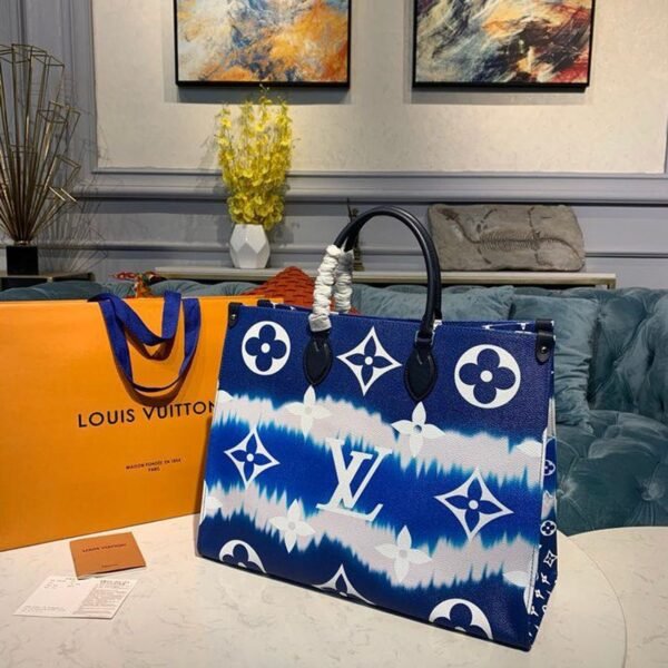 Louis Vuitton Tie Dye Escale OnTheGo Bag 40cm Monogram Canvas Spring/Summer Collection M45121, Blue - Image 3