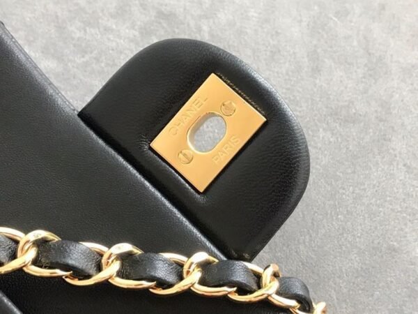 Chanel Classic Flap Bag 25cm Gold Hardware Lambskin Leather Spring/Summer Collection Black - Image 9