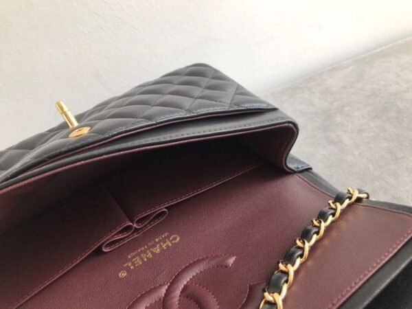 Chanel Classic Flap Bag 25cm Gold Hardware Lambskin Leather Spring/Summer Collection Black - Image 10