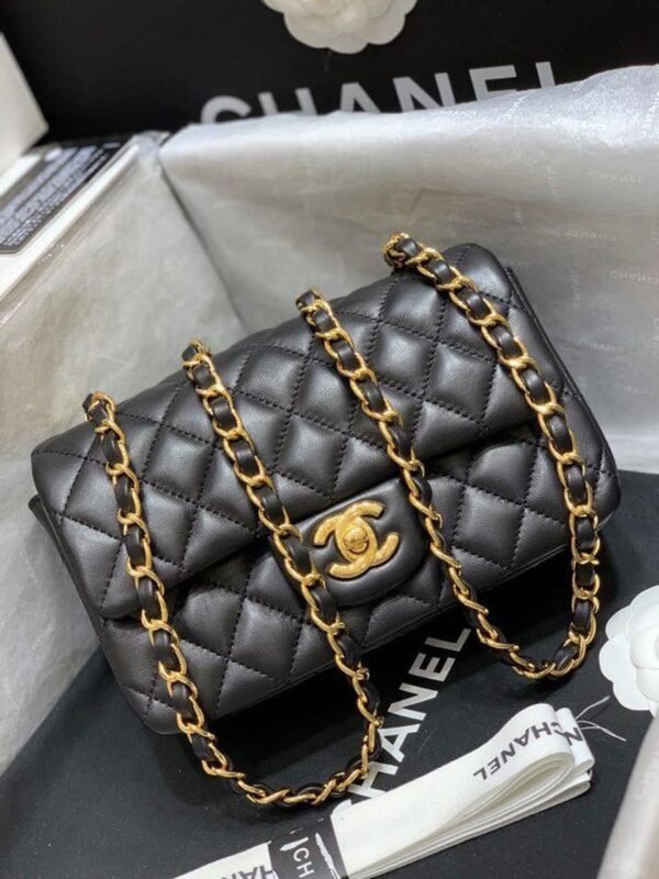 Chanel Classic Flap Bag 20cm Gold Hardware Lambskin Leather Spring/Summer Collection Black - Image 2