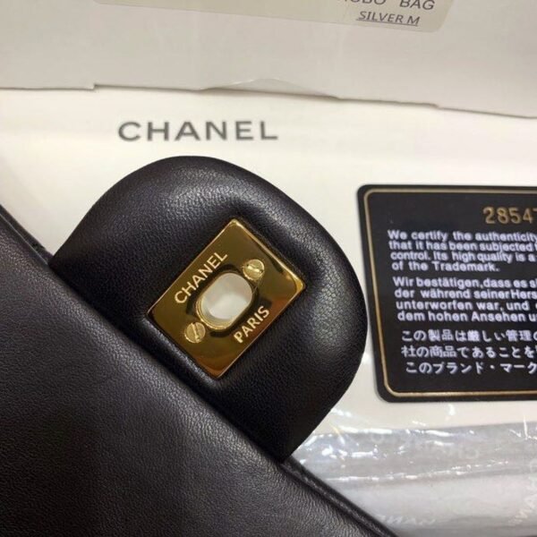 Chanel Classic Flap Bag 20cm Gold Hardware Lambskin Leather Spring/Summer Collection Black - Image 8