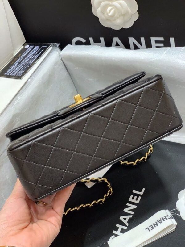 Chanel Classic Flap Bag 20cm Gold Hardware Lambskin Leather Spring/Summer Collection Black - Image 9