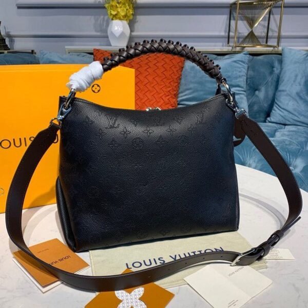 Louis Vuitton Beaubourg Woven Handle Tote Bag 32cm Mahina Calf Leather Canvas Spring/Summer Collection M56073, Noir - Image 3