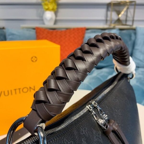 Louis Vuitton Beaubourg Woven Handle Tote Bag 32cm Mahina Calf Leather Canvas Spring/Summer Collection M56073, Noir - Image 6