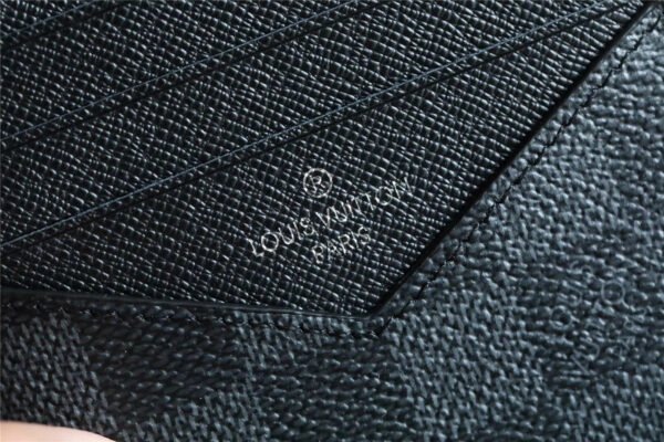 Louis Vuitton ID Card Holder Damier Graphite Canvas Black For Men, Men’s Wallet 13cm LV N60378 - Image 8