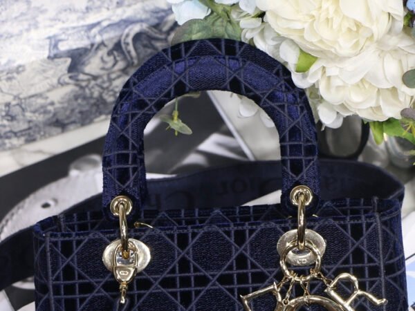 Christian Dior Blue Handle Bag 24cm - Image 3