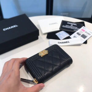 CO-CO Chanel Pocket Wallet With Gold Hardware 12cm