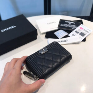 CO-CO Chanel Pocket Wallet With Silver Hardware 12cm