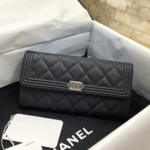 CO-CO Chanel Long Flap Wallet With Silver Hardware 20cm