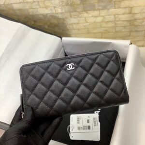 CO-CO Chanel Long Wallet With Silver Hardware 19cm