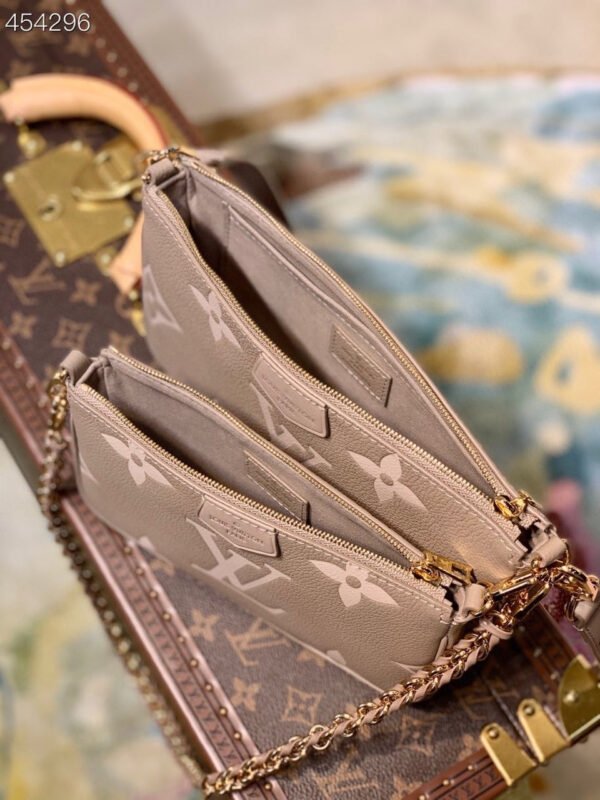 Louis Vuitton Multi Pochette Accessoires Bag 24cm Bi-Color Monogram Empreinte Spring/Summer Collection M45777 Galet - Image 4