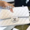 Chanel Classic Medium Flapbag Silver Hardware 26cm White - Image 6