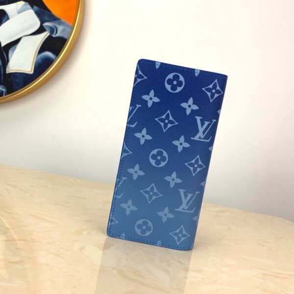 Louis Vuitton Monogram Brazza Wallet 19cm Blue - Image 4