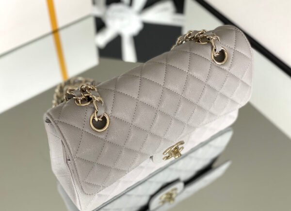 Chanel Classic Flapbag Gold Hardware 26cm Grey - Image 7