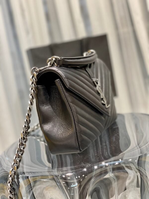 Saint Laurent College Medium Chain Bag With Silver Hardware 24cm - Image 3