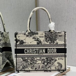 Christina Dior Medium Book Tote Bag 36cm Black/White