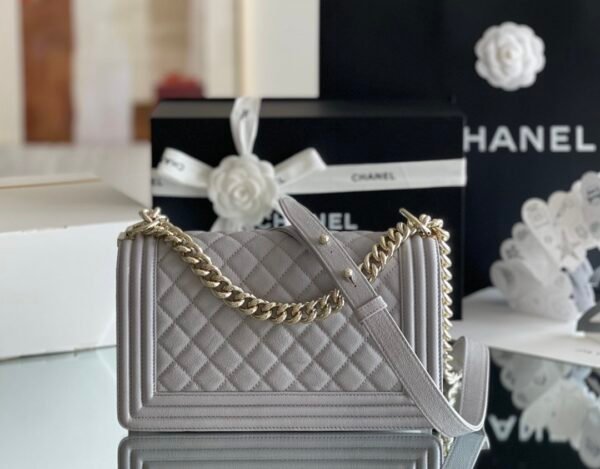 Chanel Medium Classic Flapbag 25cm Grey - Image 2