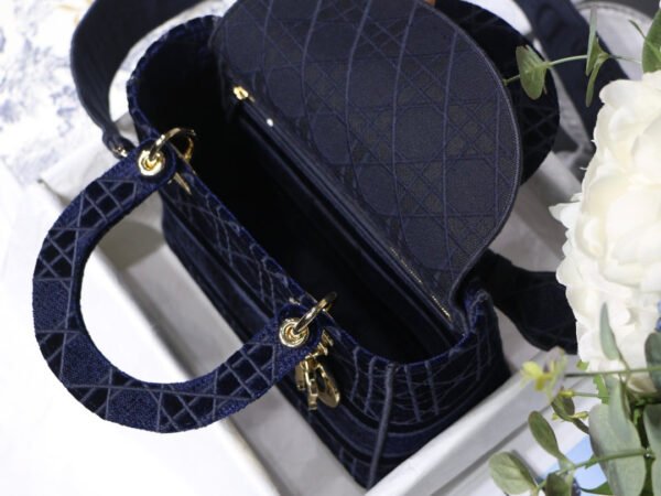 Christian Dior Blue Handle Bag 24cm - Image 6