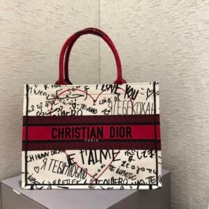 Christian Dior Red Mini Book Tote 36cm