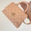 Chanel Flap Bag With Top Handle 19cm Light Brown - Image 5