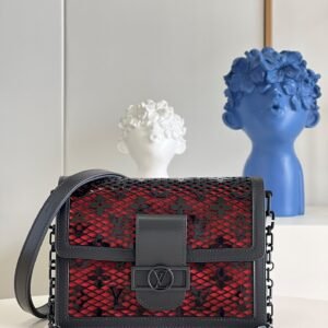 Louis Vuitton Limited Dauphine MM Bags By Nicolas Ghesquière With Monogram Lace Black For Women 25cm