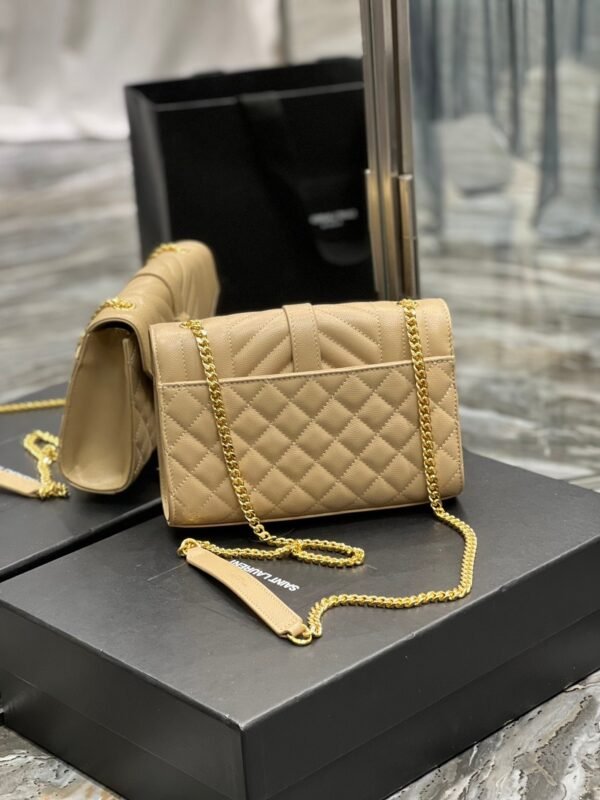 Saint Laurent Small Bag In Mix Matelasse 21cm Beige - Image 9