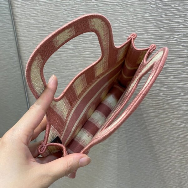 Christian Dior Pink Book Tote D-Stripes 23cm - Image 3