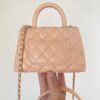 Chanel Flap Bag With Top Handle 19cm Light Brown - Image 2