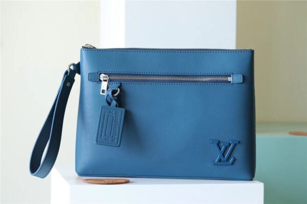 Louis Vuitton Pochette Ipad Blue Aerogram For Men, Men’s Wallet 30cm LV M81029