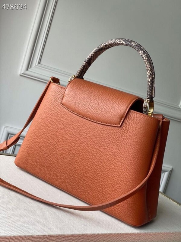 Louis Vuitton Woven Capucines Python Handle Bag 31cm Taurillon Leather Spring/Summer 2021 Collection N98388 Cognac - Image 6