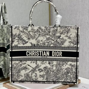 Christina Dior Book Tote Bag 41 cm Black/Beige