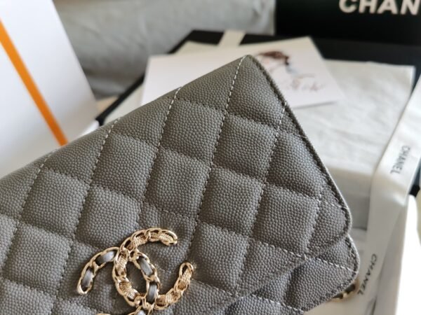 Chanel Mini Flapbag 19cm Grey - Image 8