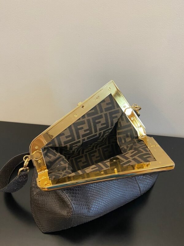 Fendi First Small Python Bag 26cm Brown - Image 3