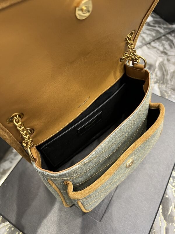 Saint Laurent Niki Mini Chain Bag In Canvas For Women 22cm YSL - Image 9