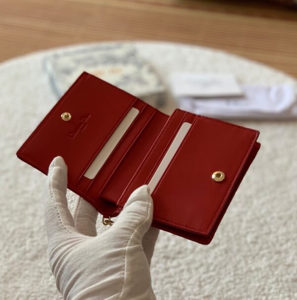 Mini Lady Dior Red Wallet 11cm - Image 2